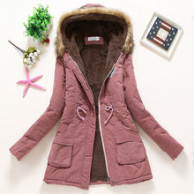Load image into Gallery viewer, Overcoat Women Winter thick coat Warm Hooded Pockets